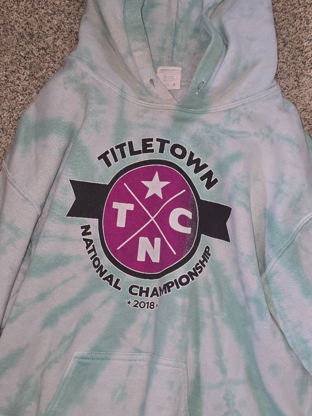 Titletown National Championship 2018 Tie Dye Pullover Hoodie Sweatshirt Size Sma